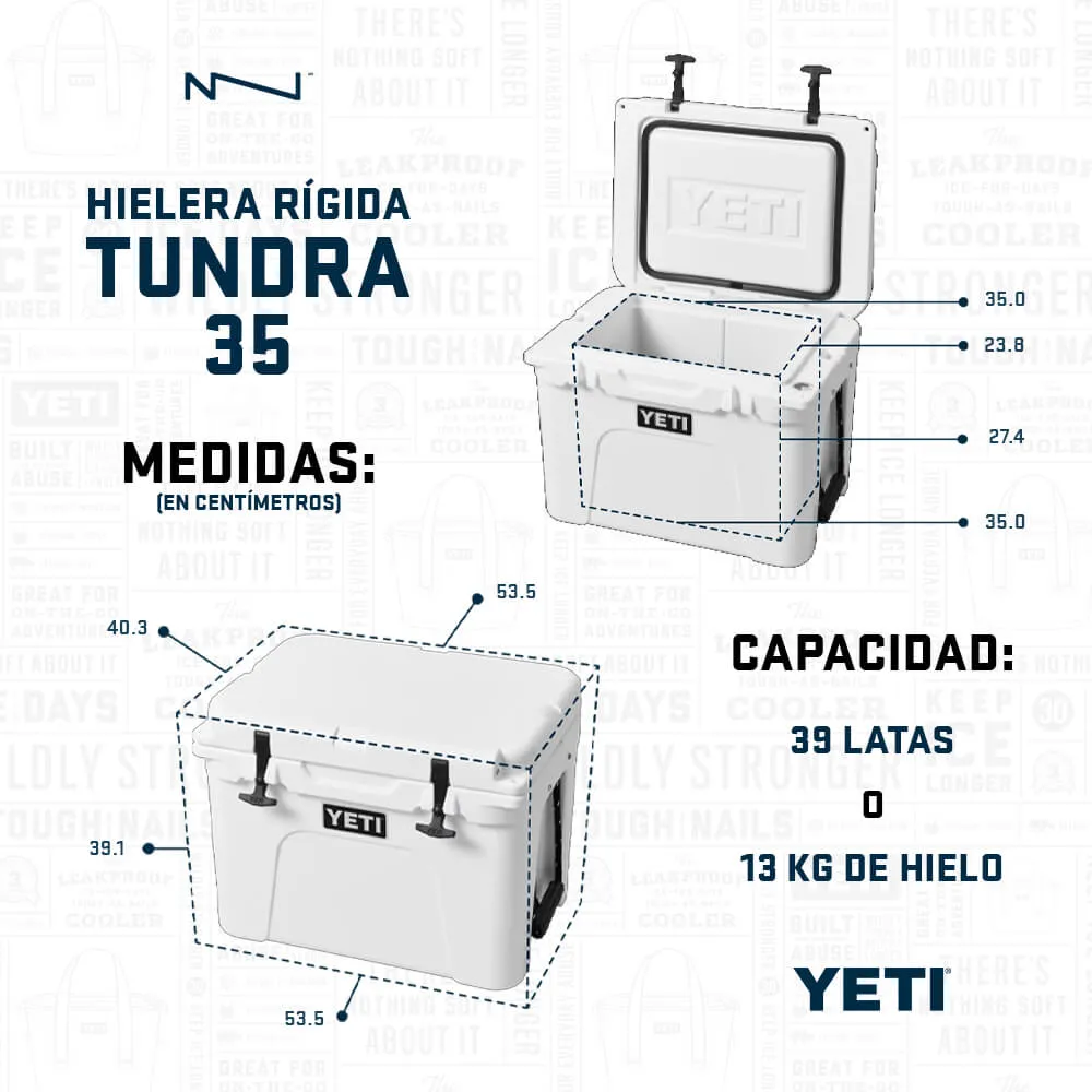 10035350000 HIELERA RIGIDA TUNDRA 35 RESCUE RED MARCA YETI