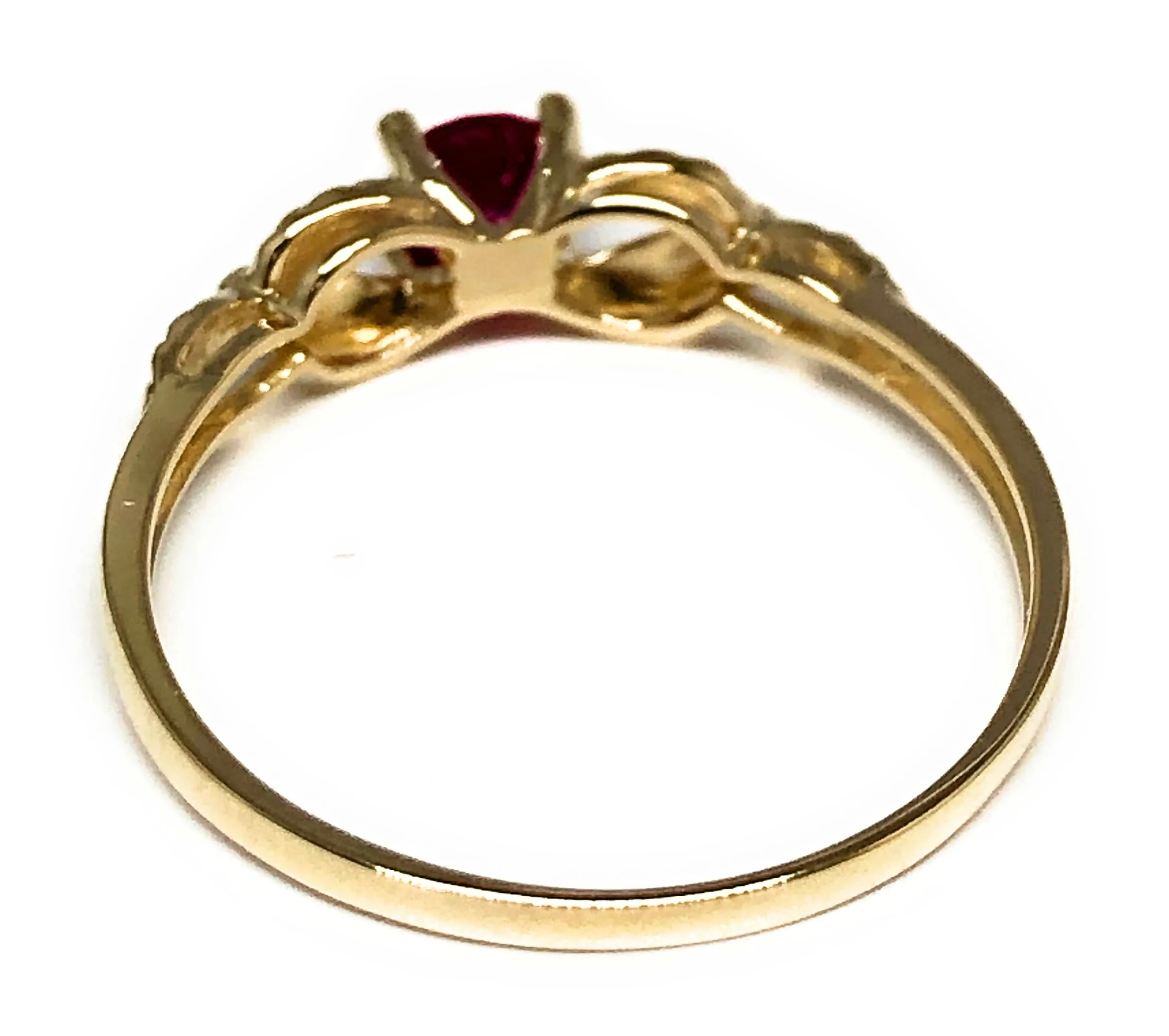 10k Solid Gold Yellow Gold Pink CZ Ring (FC 111)