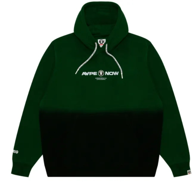 AAPE NOW moonface logo hoodie Emerald