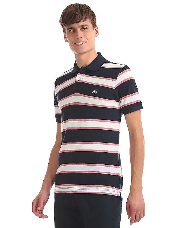 Aeropostale Striped Pique Polo Shirt