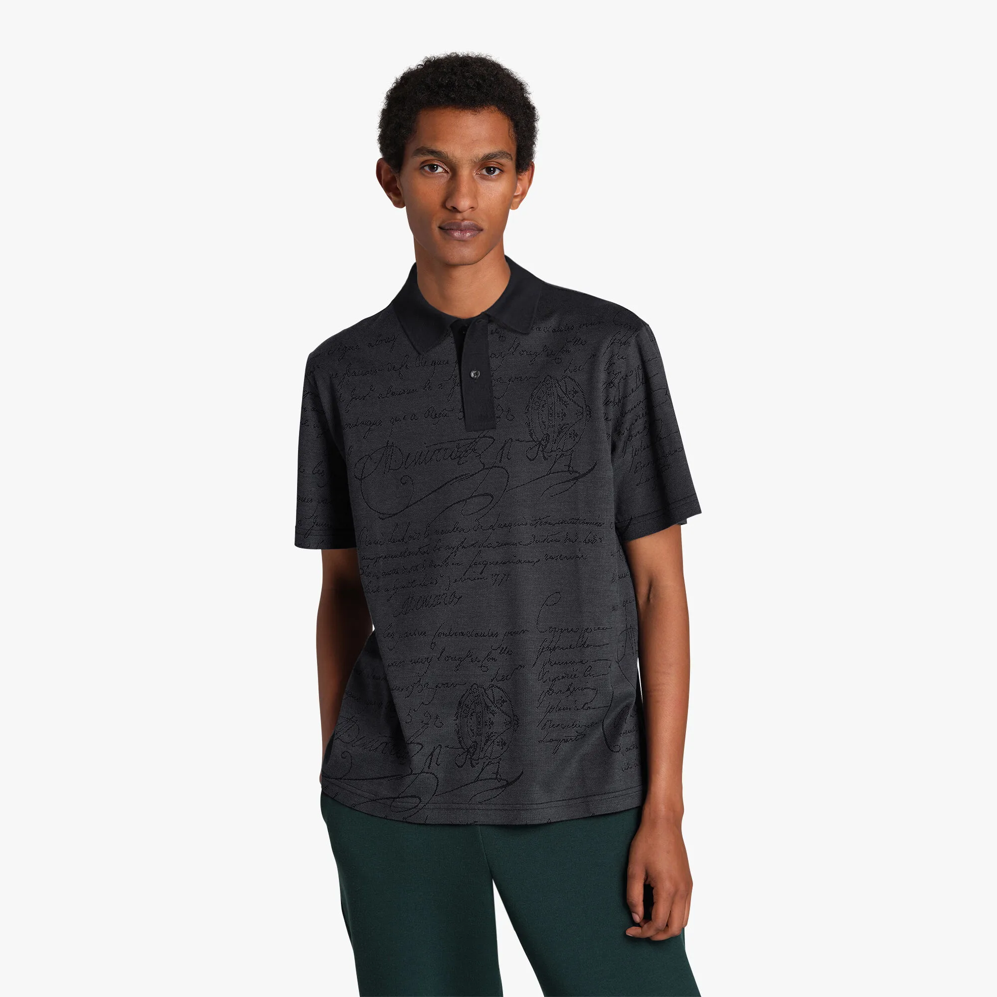 All Over Scritto Jacquard Polo