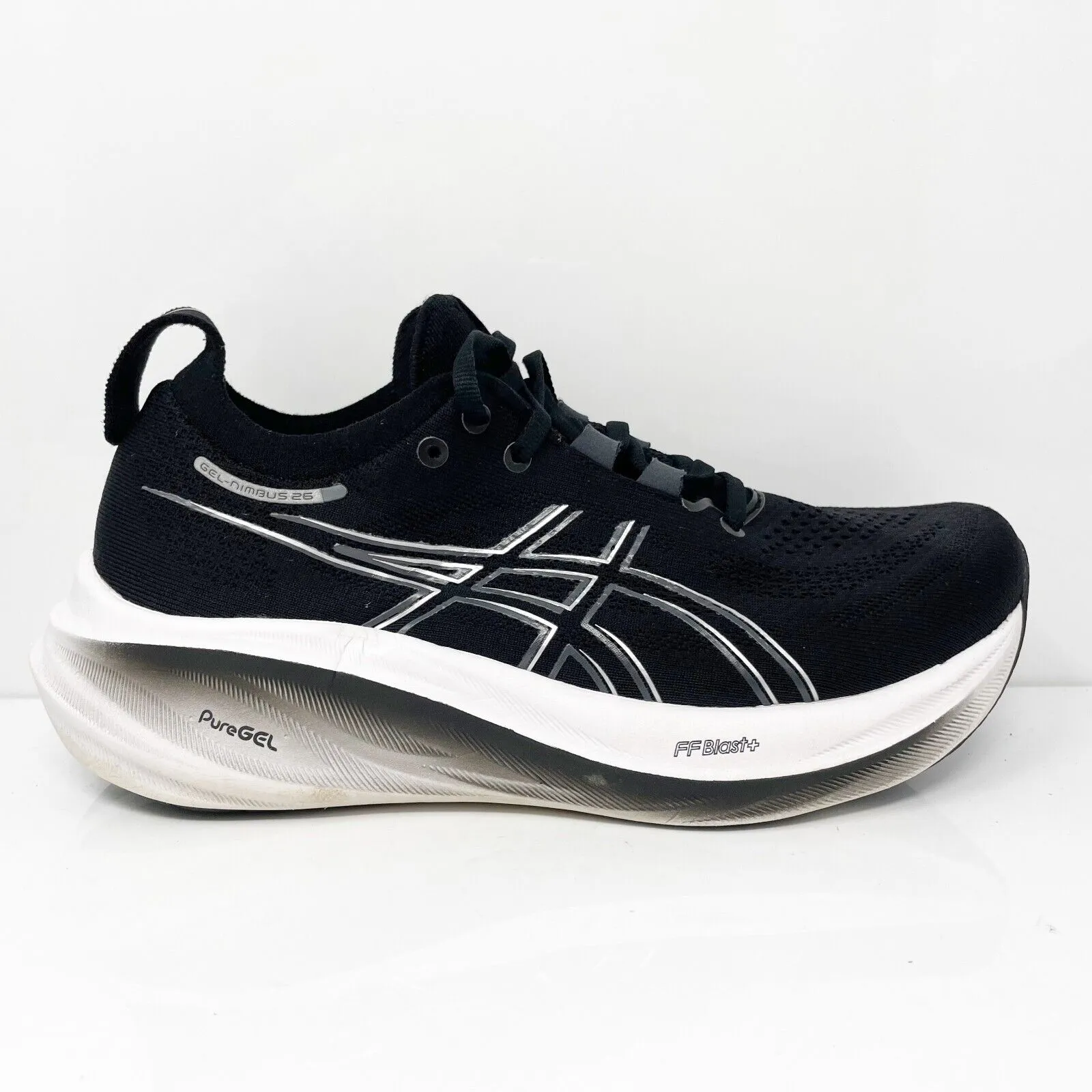 Asics Womens Gel Nimbus 26 1012B602 Black Running Shoes Sneakers Size 7.5 W