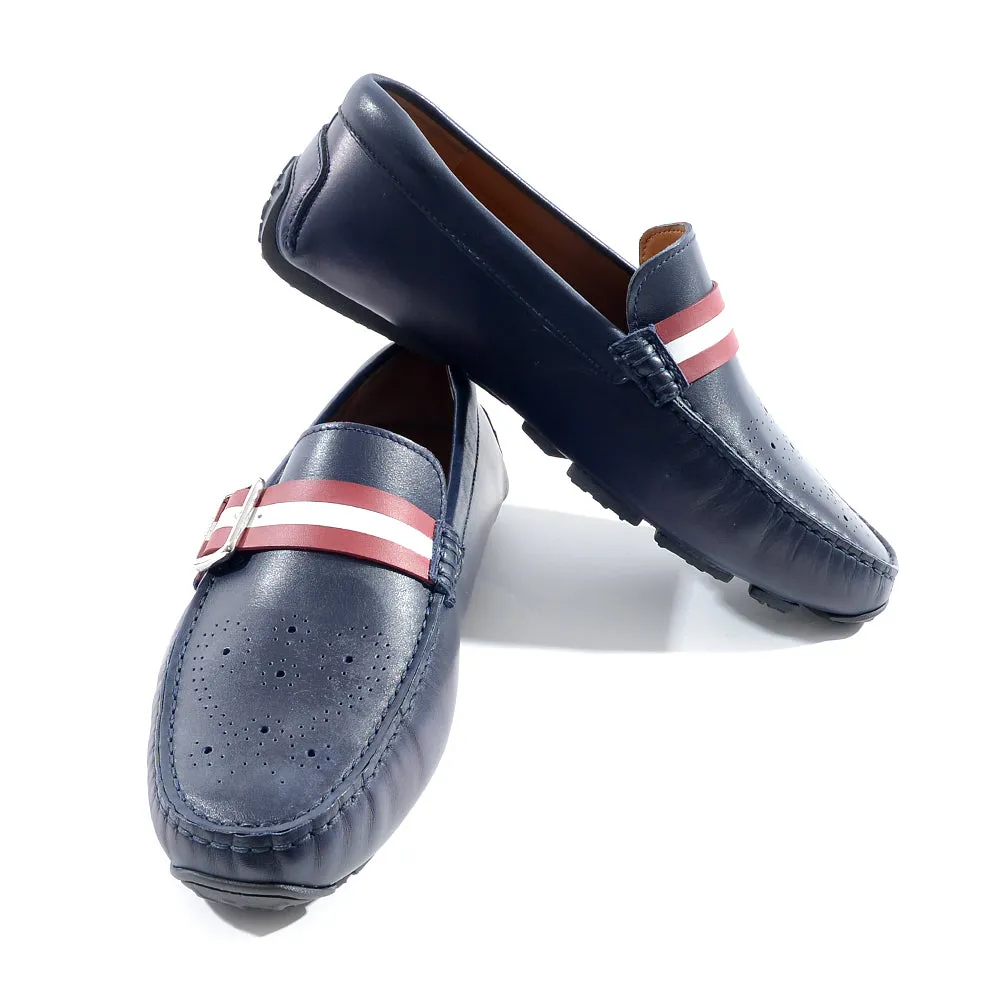 Bally Mens Slip on Loafers in Navy