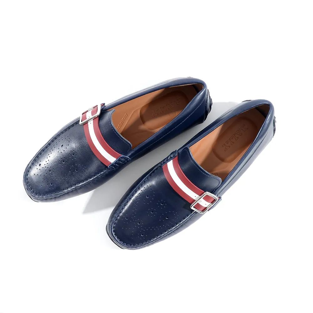 Bally Mens Slip on Loafers in Navy