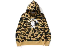 BAPE 1ST Camo College Pullover Hoodie Yellow/White