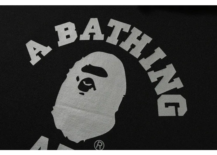 BAPE College Heavy Weight Pullover Hoodie Black