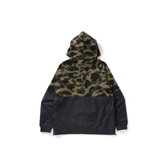 Bape Green Camo Black Nylon Hoodie