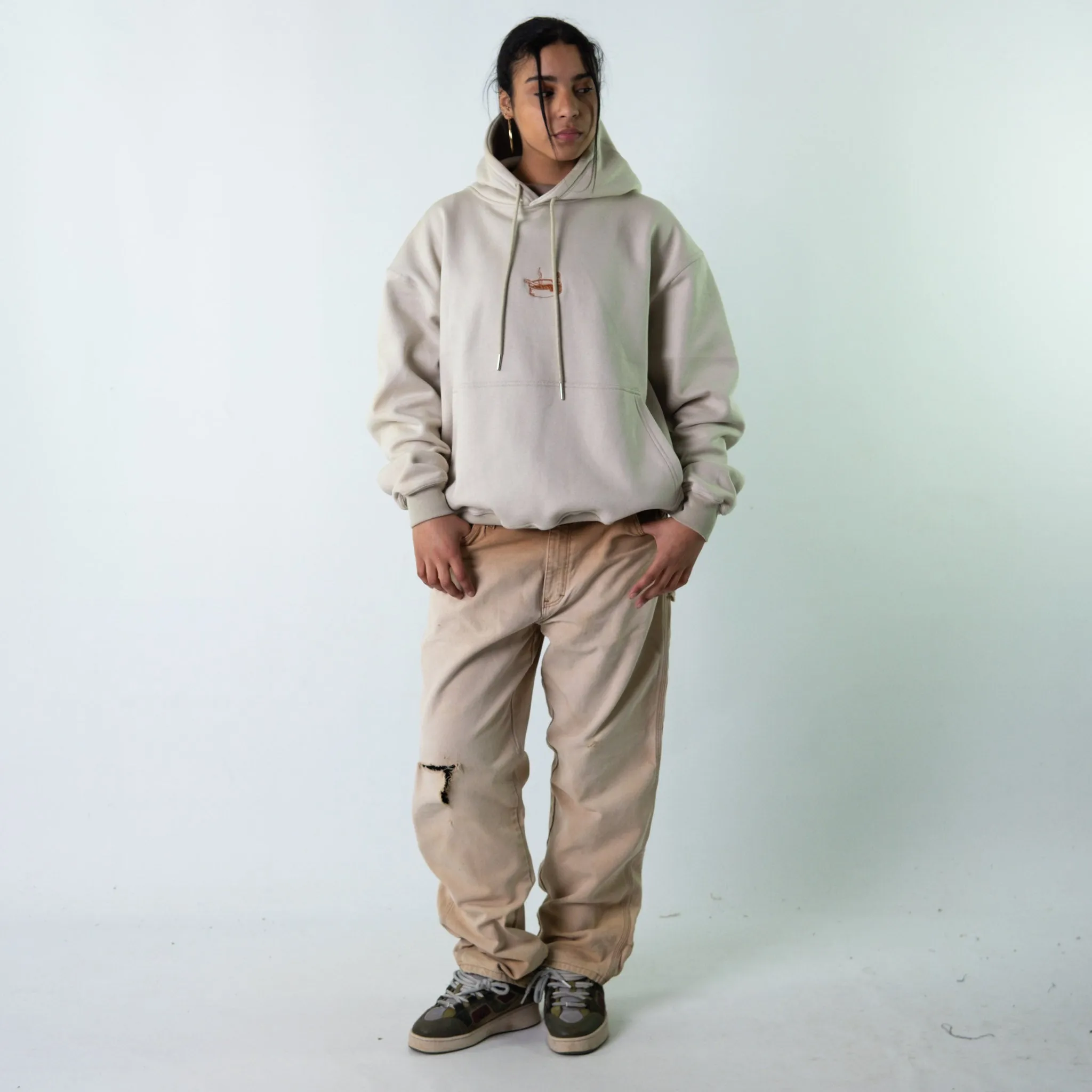 Beige Tan 90s Dickies  Cargo Skater Trousers Pants Jeans (34x32)