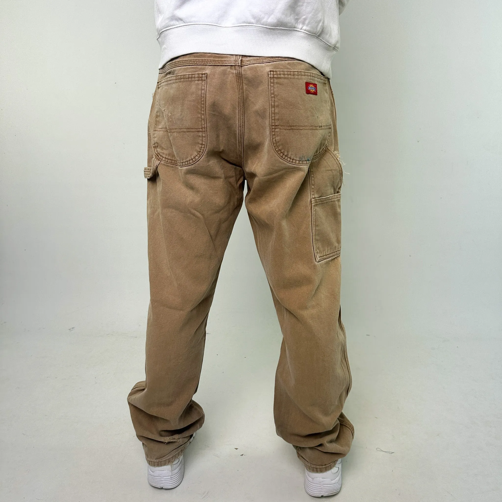 Beige Tan 90s Dickies Cargo Skater Trousers Pants Jeans (36x34)