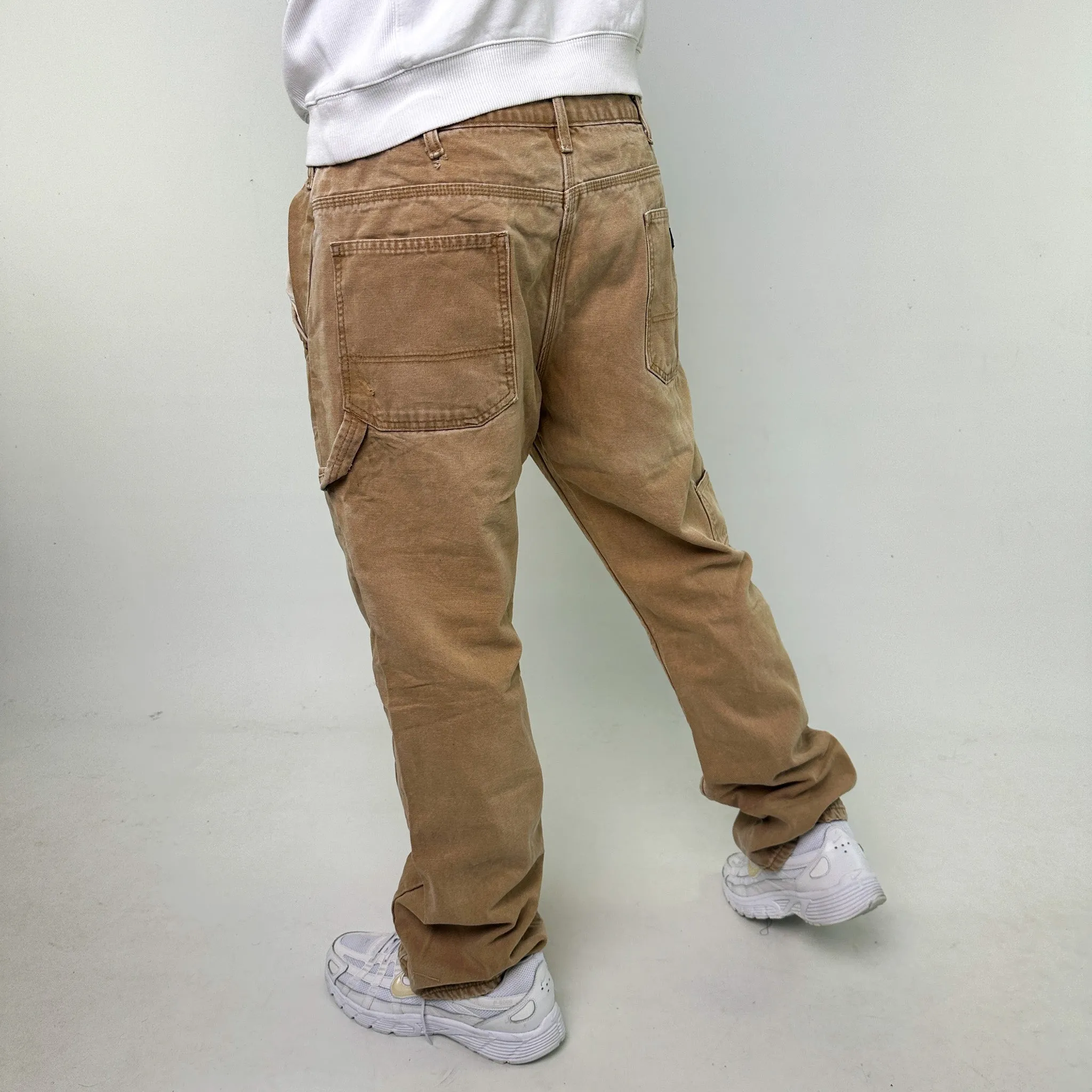 Beige Tan 90s Dickies Cargo Skater Trousers Pants Jeans (38x32)