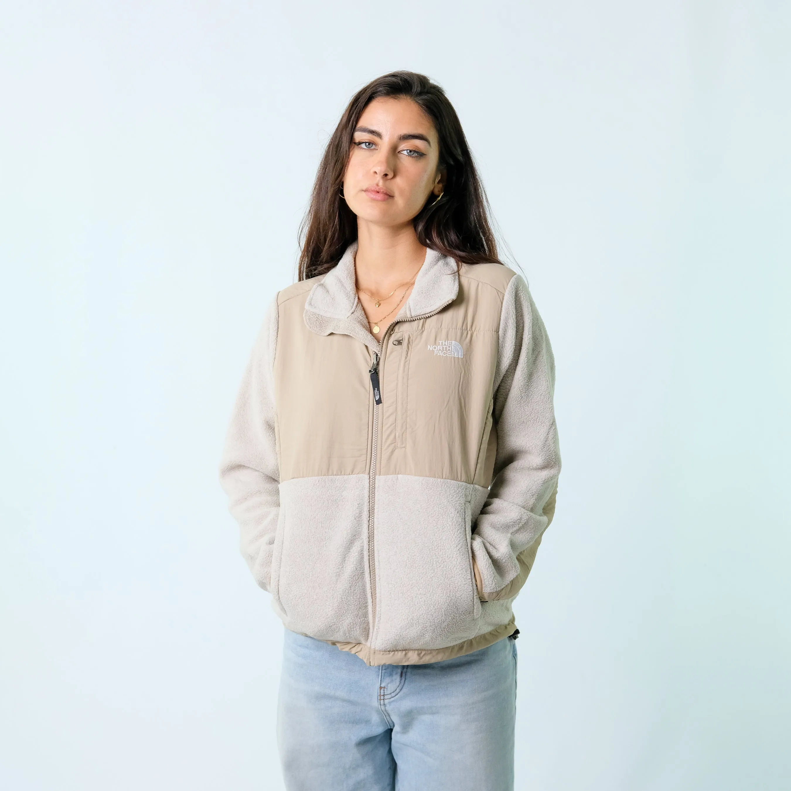 Beige y2ks The North Face zip up  Fleece (M)