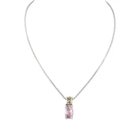 Beijos Cor Narrow TJ Cubic Zirconia Pendant Necklace Pink by John Medeiros