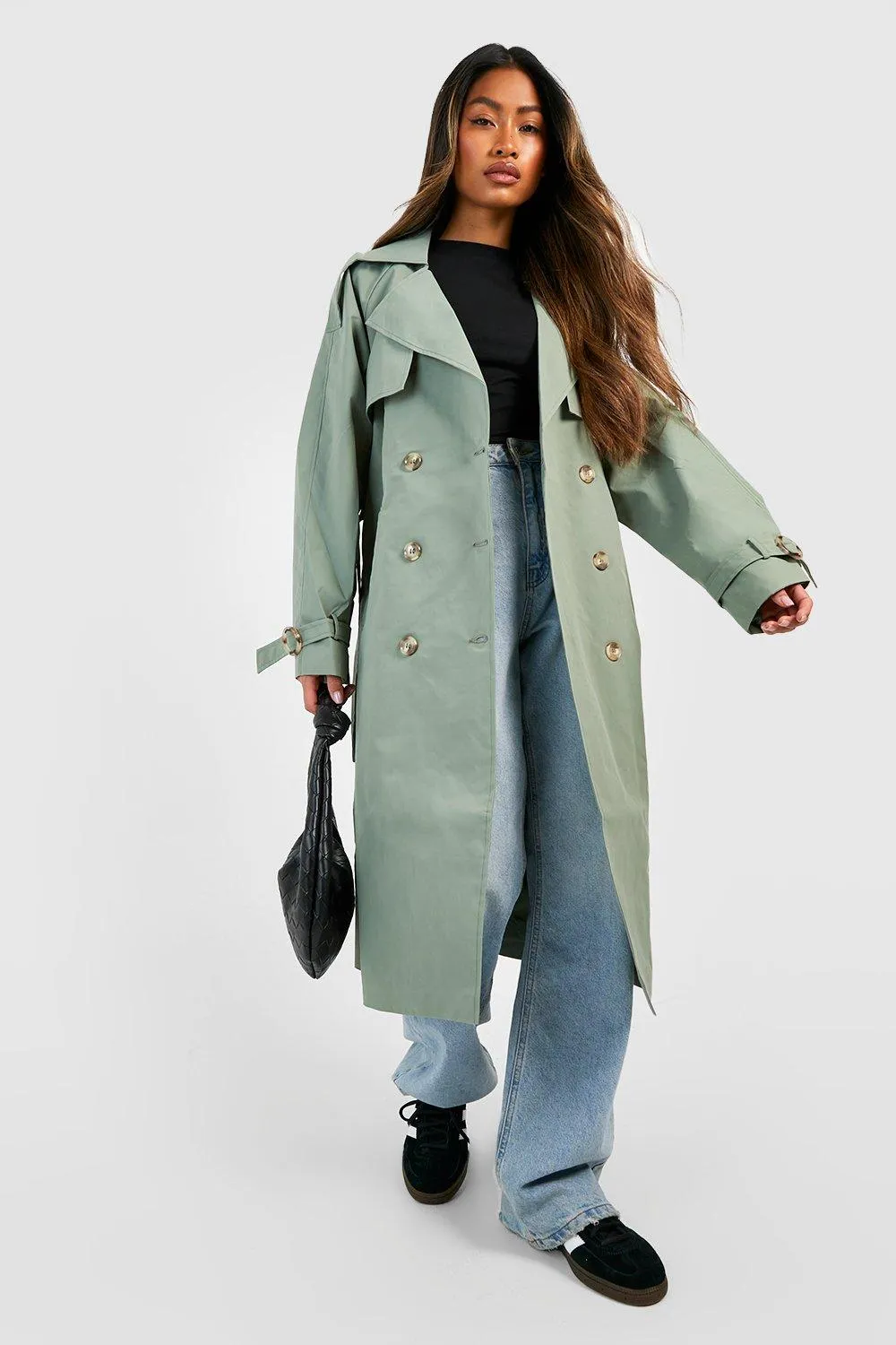 Belted Double Breasted Trench Coat