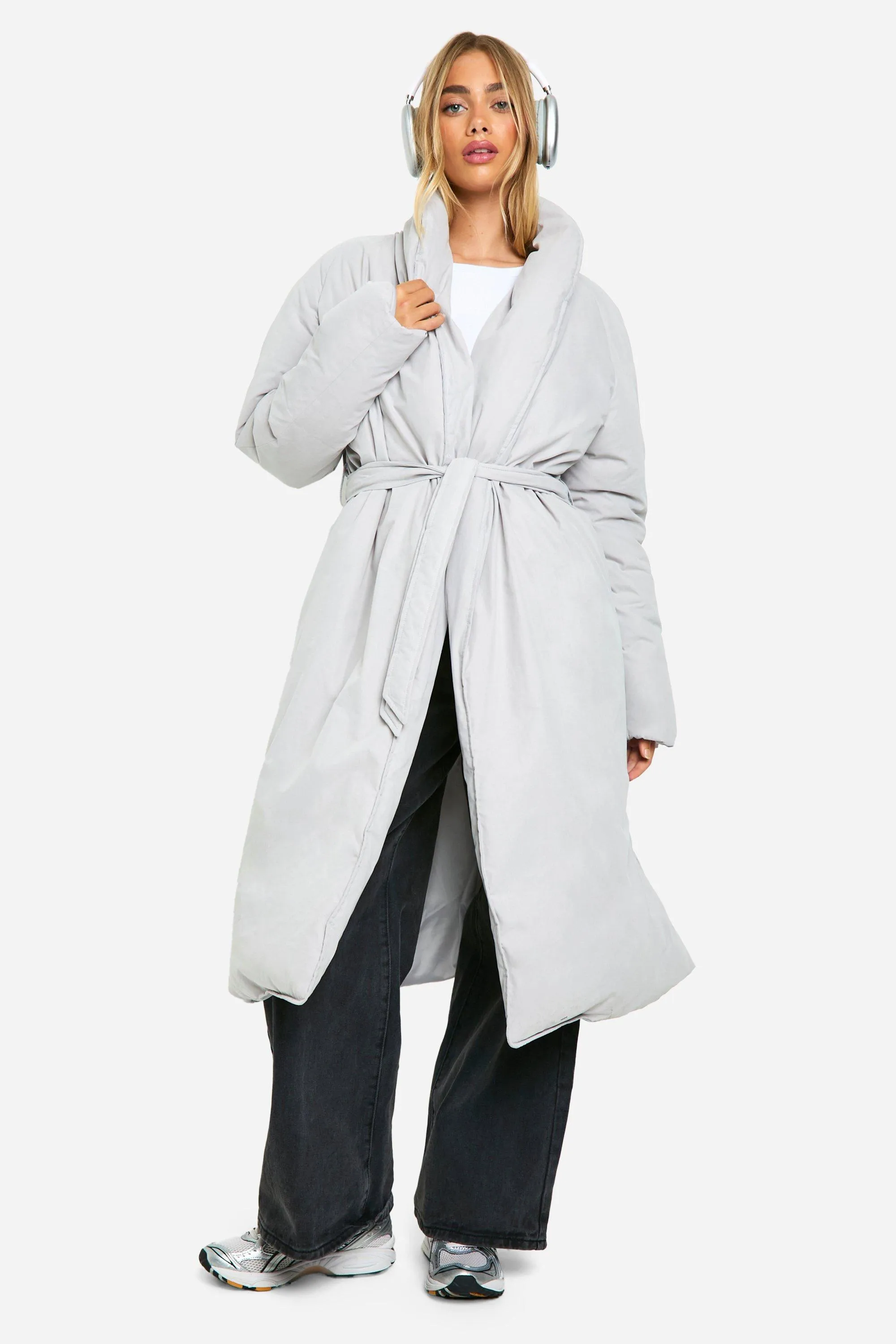 Belted Duvet Puffer Coat