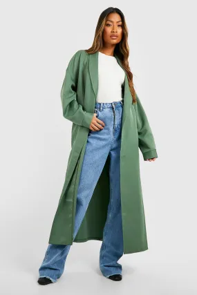 Belted Shawl Collar Trench Coat