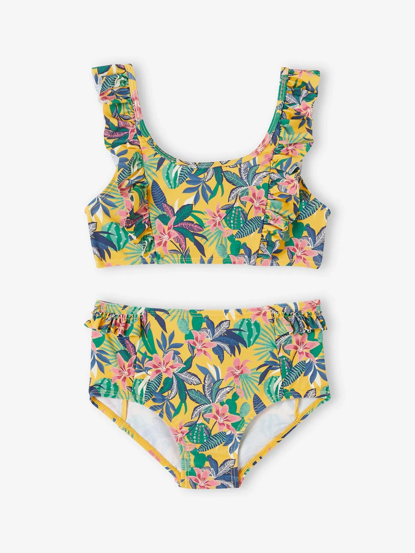 Bikini with Exotic Print - mustard