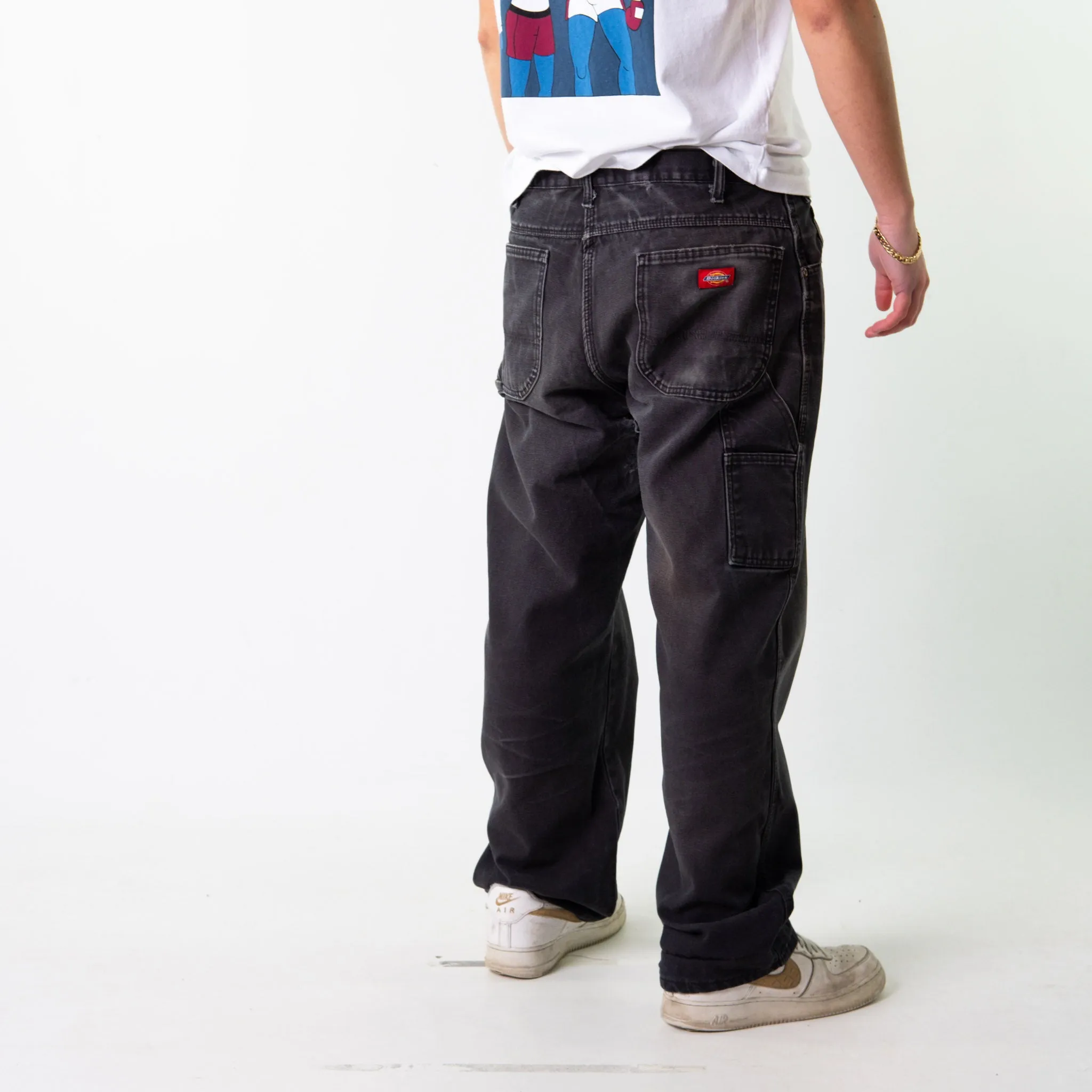 Black 90s Dickies  Cargo Skater Trousers Pants Jeans (36x30)