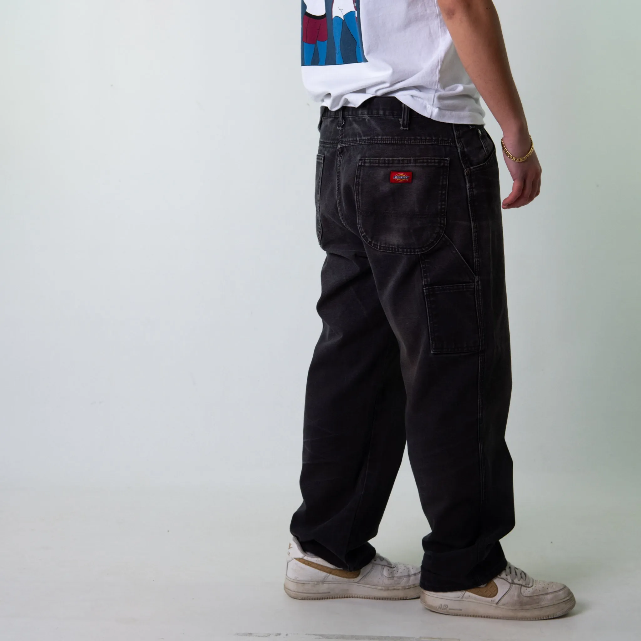 Black 90s Dickies  Cargo Skater Trousers Pants Jeans (36x30)