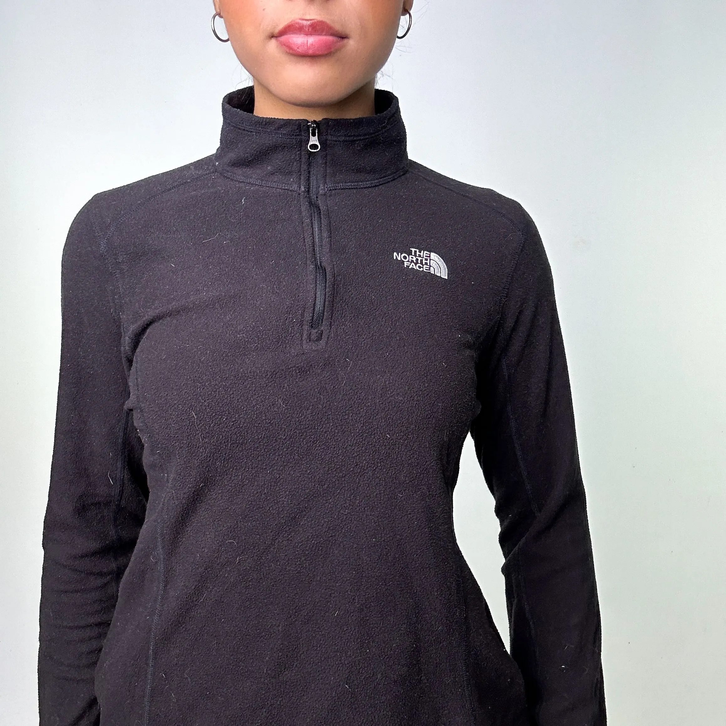 Black 90s The North Face Quarter Zip Fleece (L)