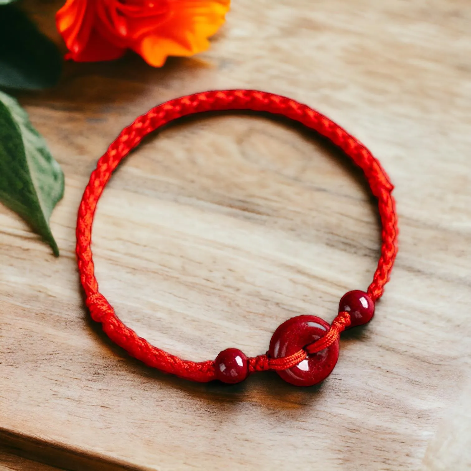 BLING Lucky Charm Red String Cinnabar Friendship Bracelet