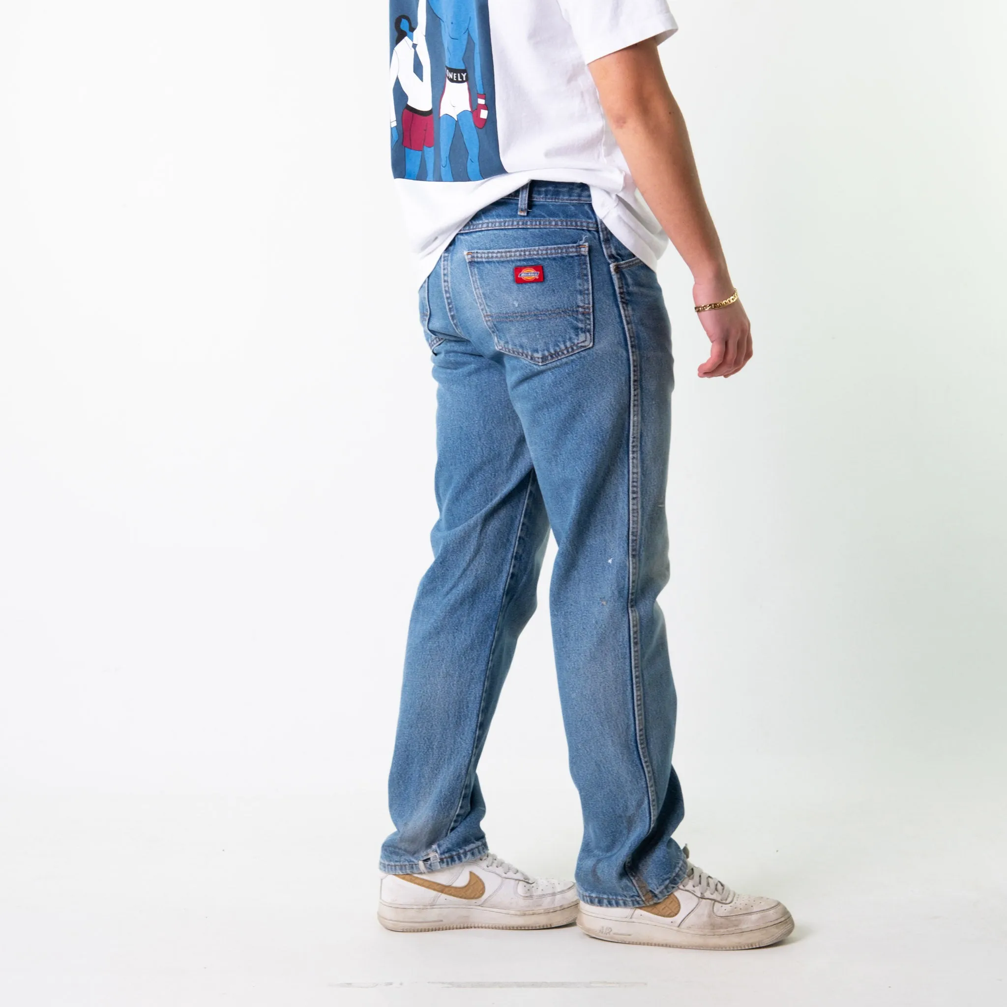 Blue 90s Dickies  Cargo Skater Trousers Pants Jeans (33x32)