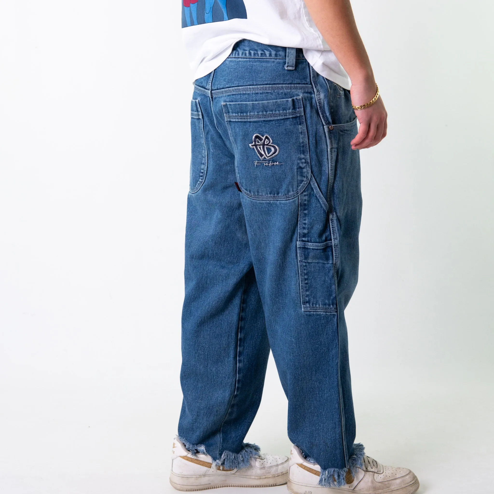 Blue 90s FUBU  Cargo Skater Trousers Pants Jeans (36x34)