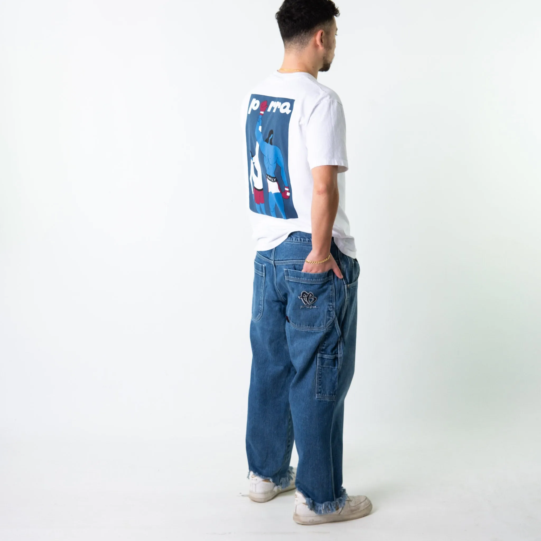 Blue 90s FUBU  Cargo Skater Trousers Pants Jeans (36x34)