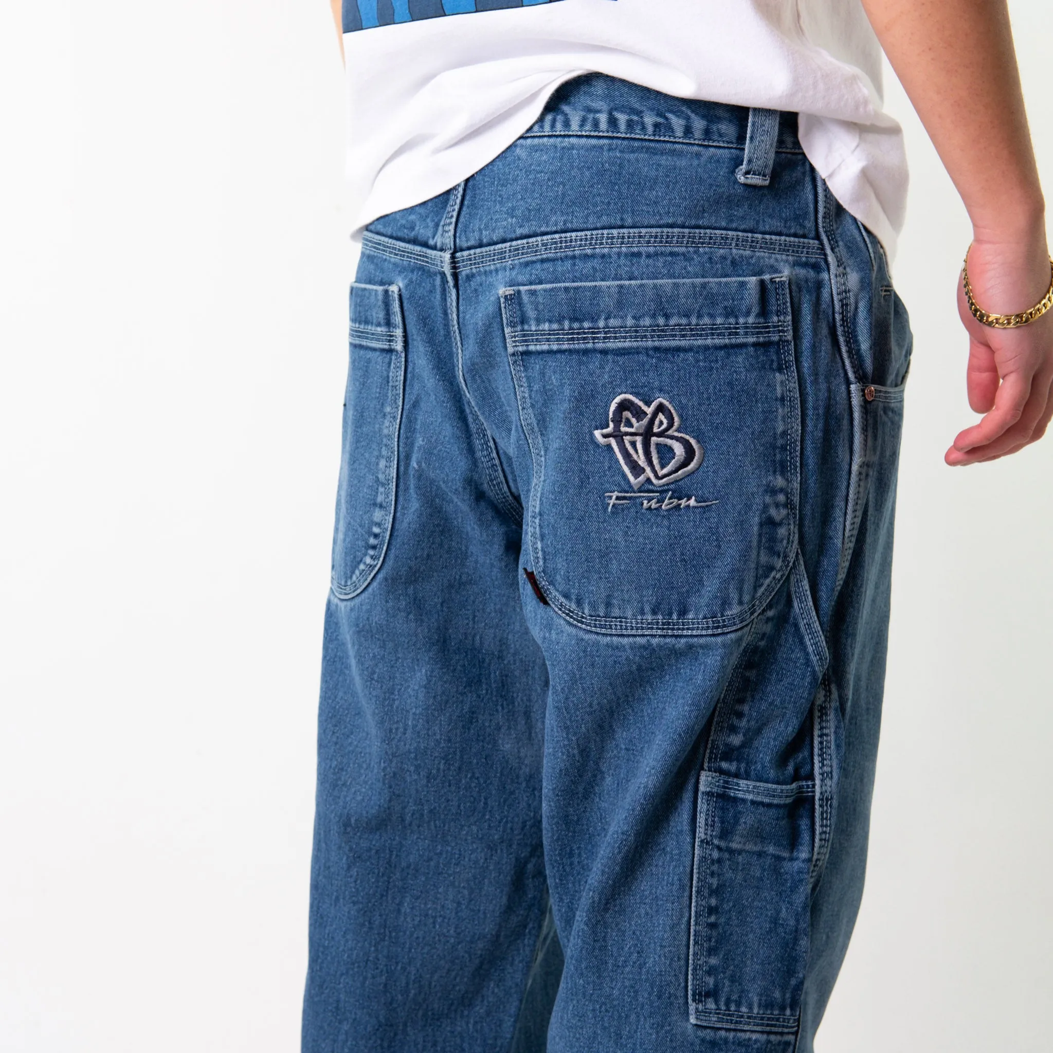 Blue 90s FUBU  Cargo Skater Trousers Pants Jeans (36x34)