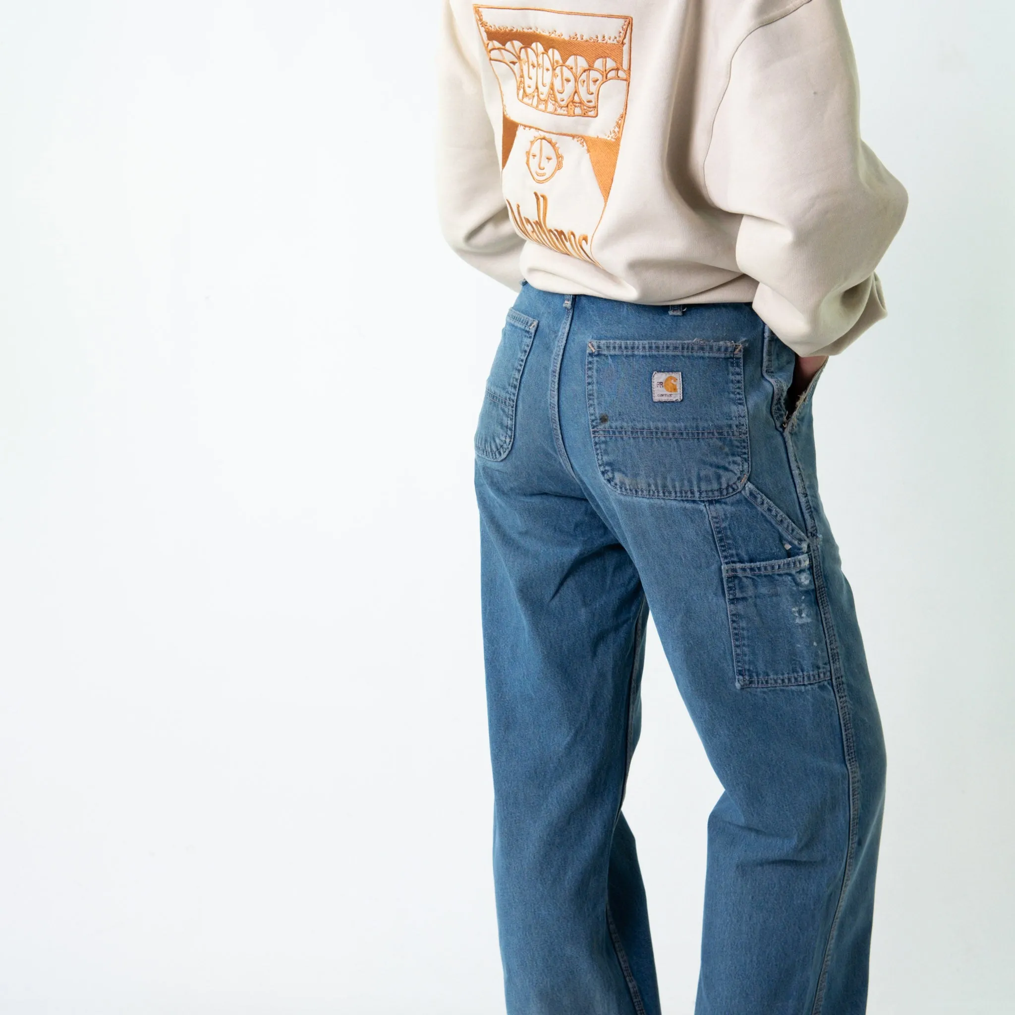 Blue Denim 90s Carhartt  Cargo Skater Trousers Pants Jeans (32x32)