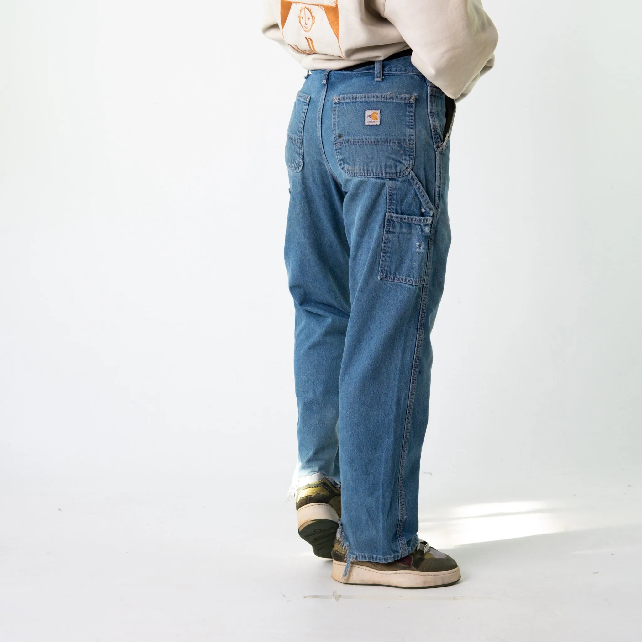 Blue Denim 90s Carhartt  Cargo Skater Trousers Pants Jeans (32x32)