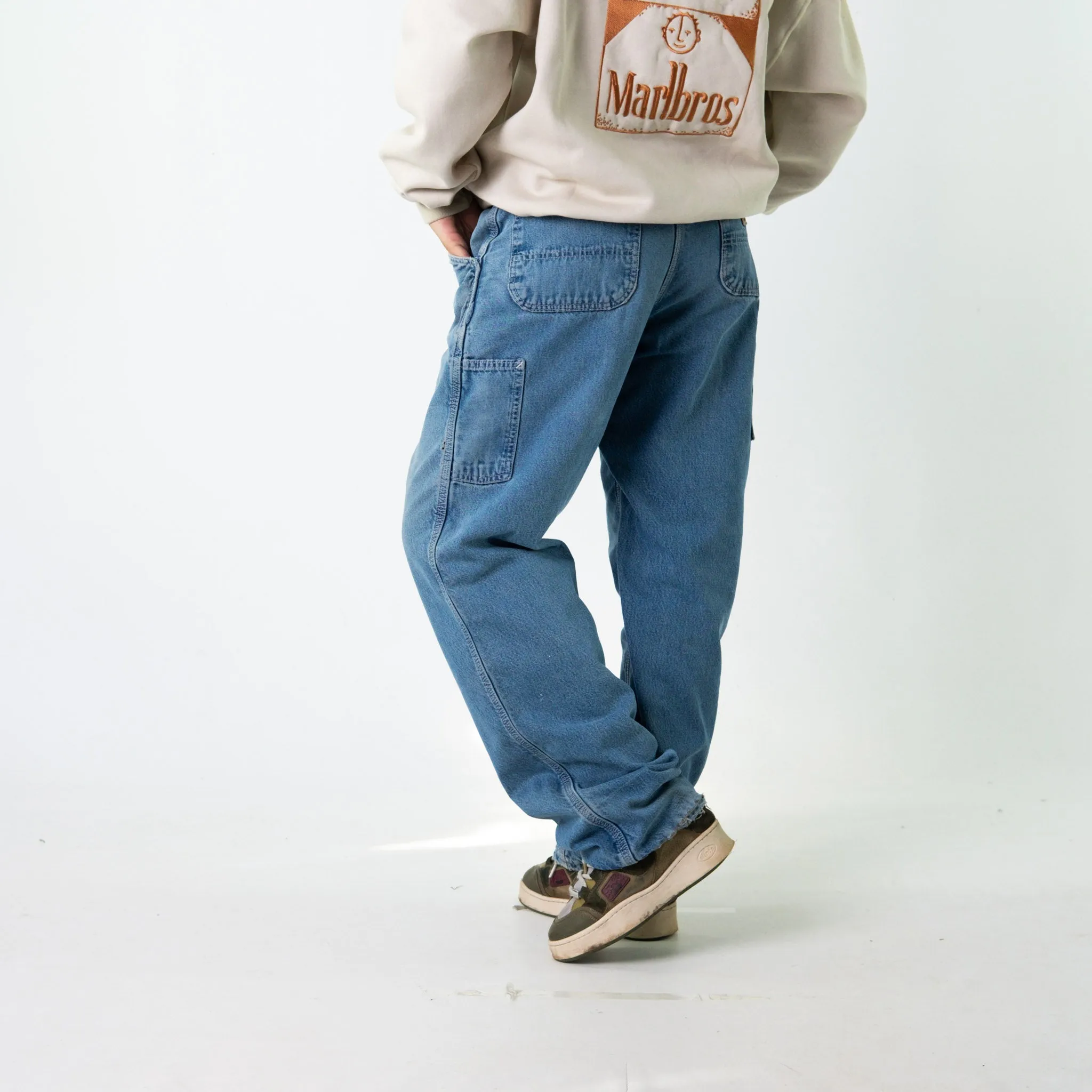 Blue Denim 90s Carhartt  Cargo Skater Trousers Pants Jeans (32x34)