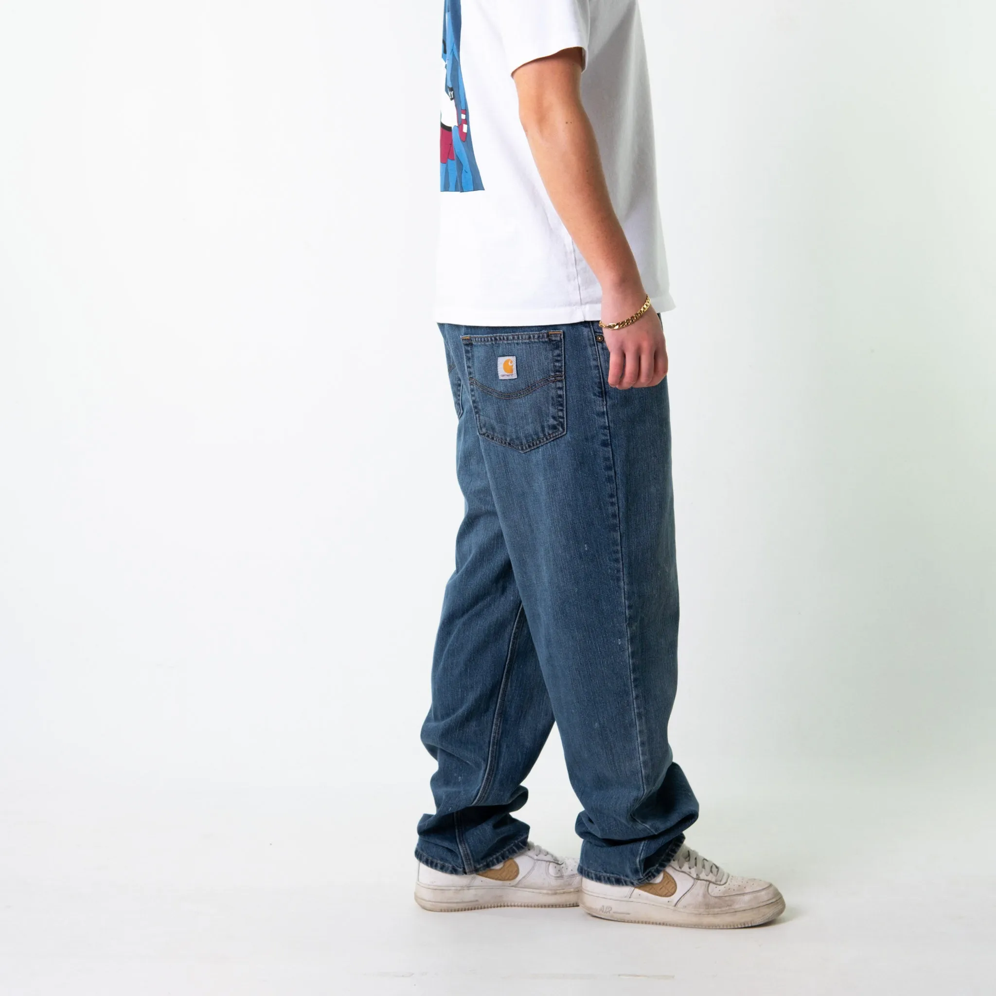 Blue Denim 90s Carhartt  Cargo Skater Trousers Pants Jeans (38x32)