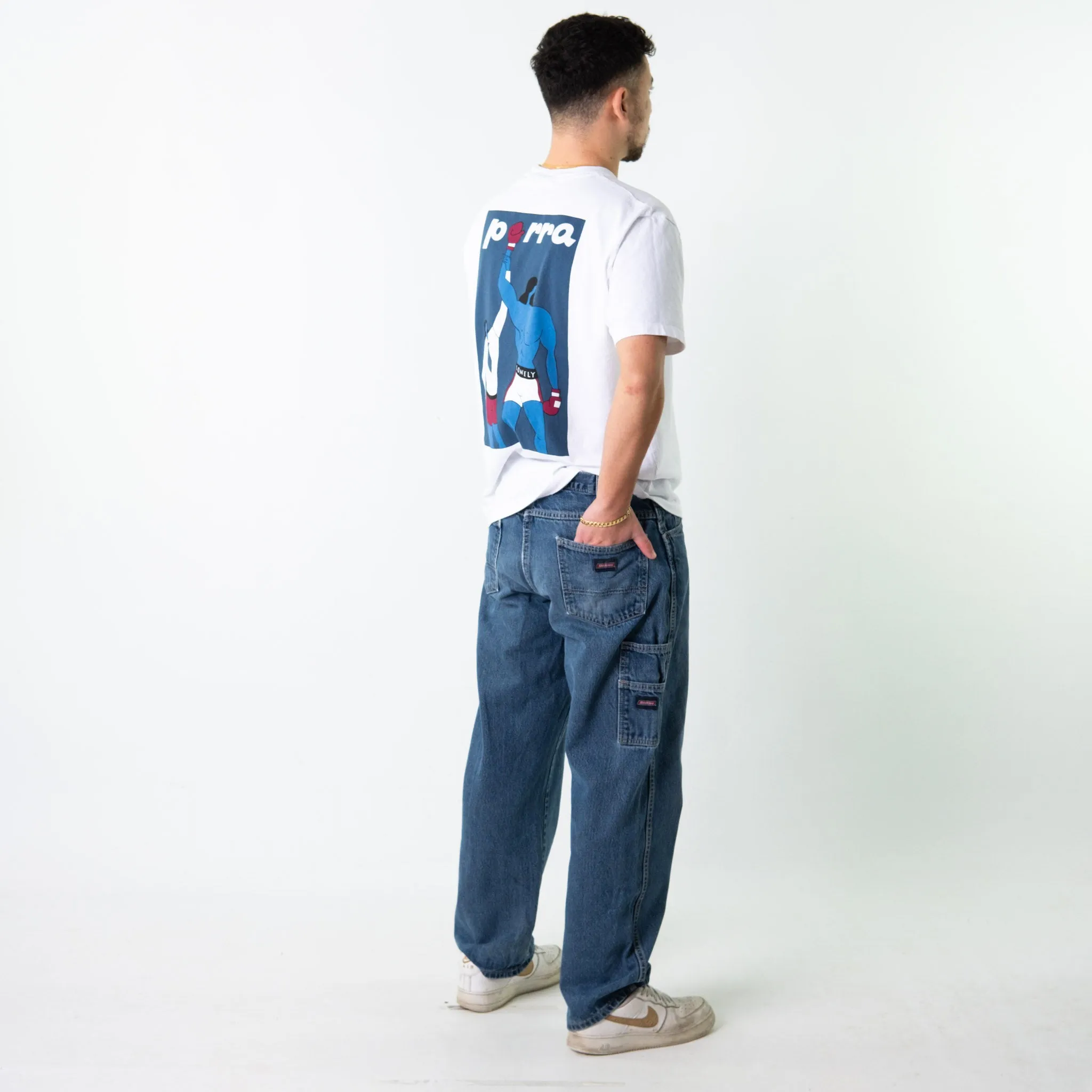 Blue Denim 90s Dickies  Cargo Skater Trousers Pants Jeans (34x30)