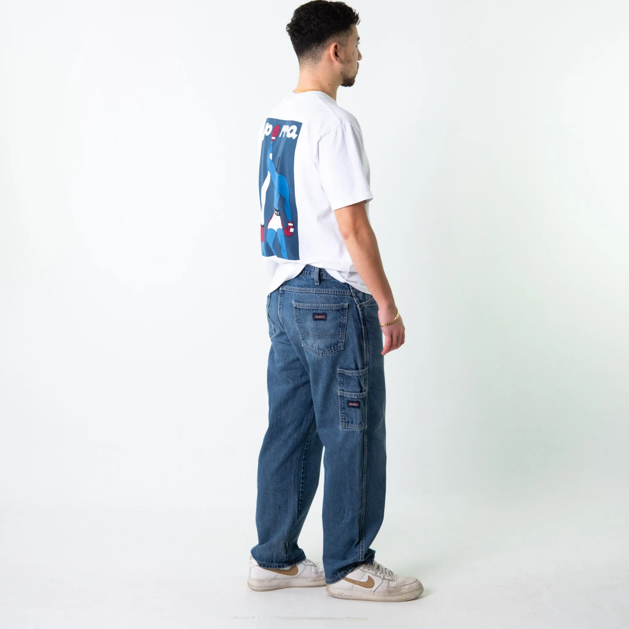 Blue Denim 90s Dickies  Cargo Skater Trousers Pants Jeans (34x30)