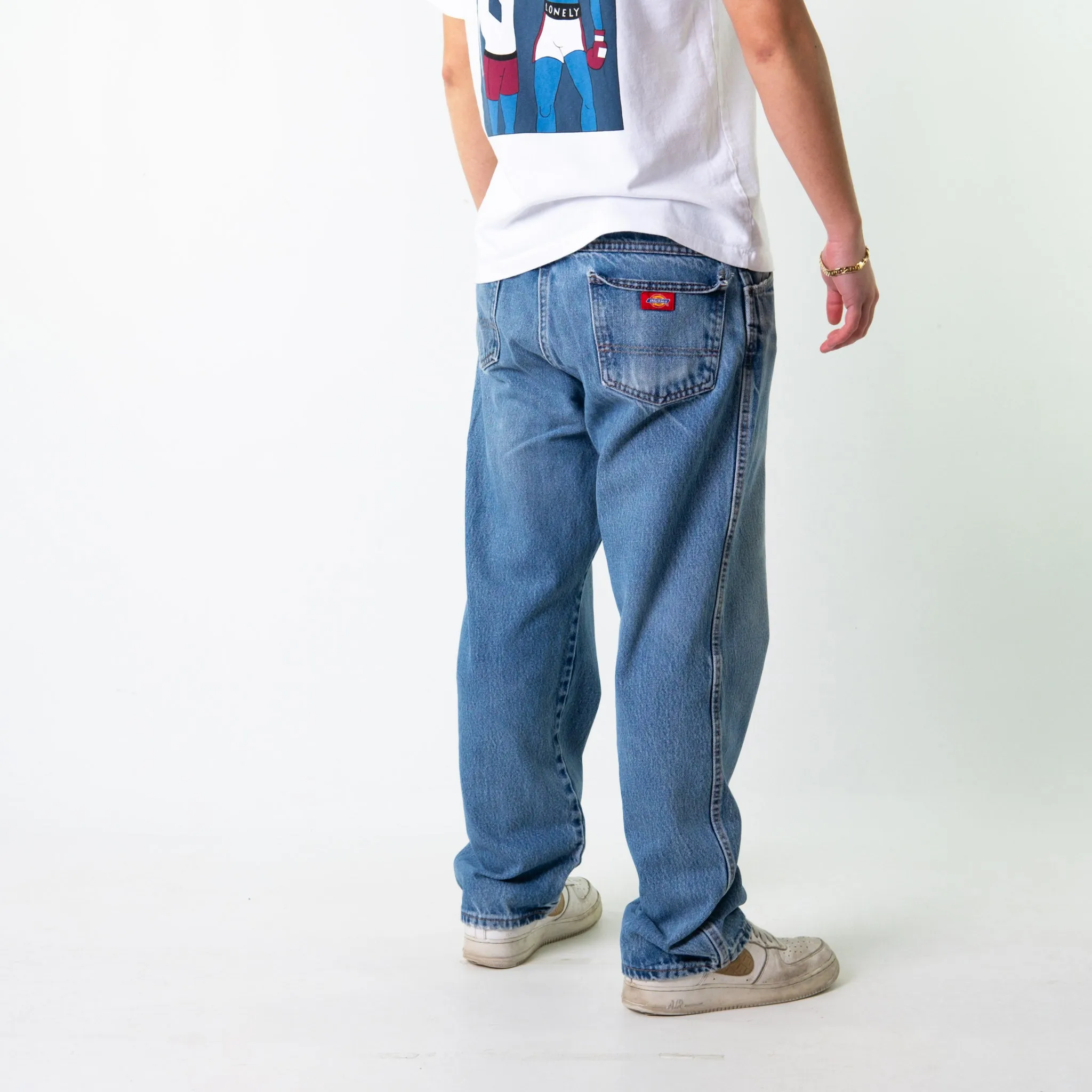 Blue Denim 90s Dickies  Cargo Skater Trousers Pants Jeans (38x30)