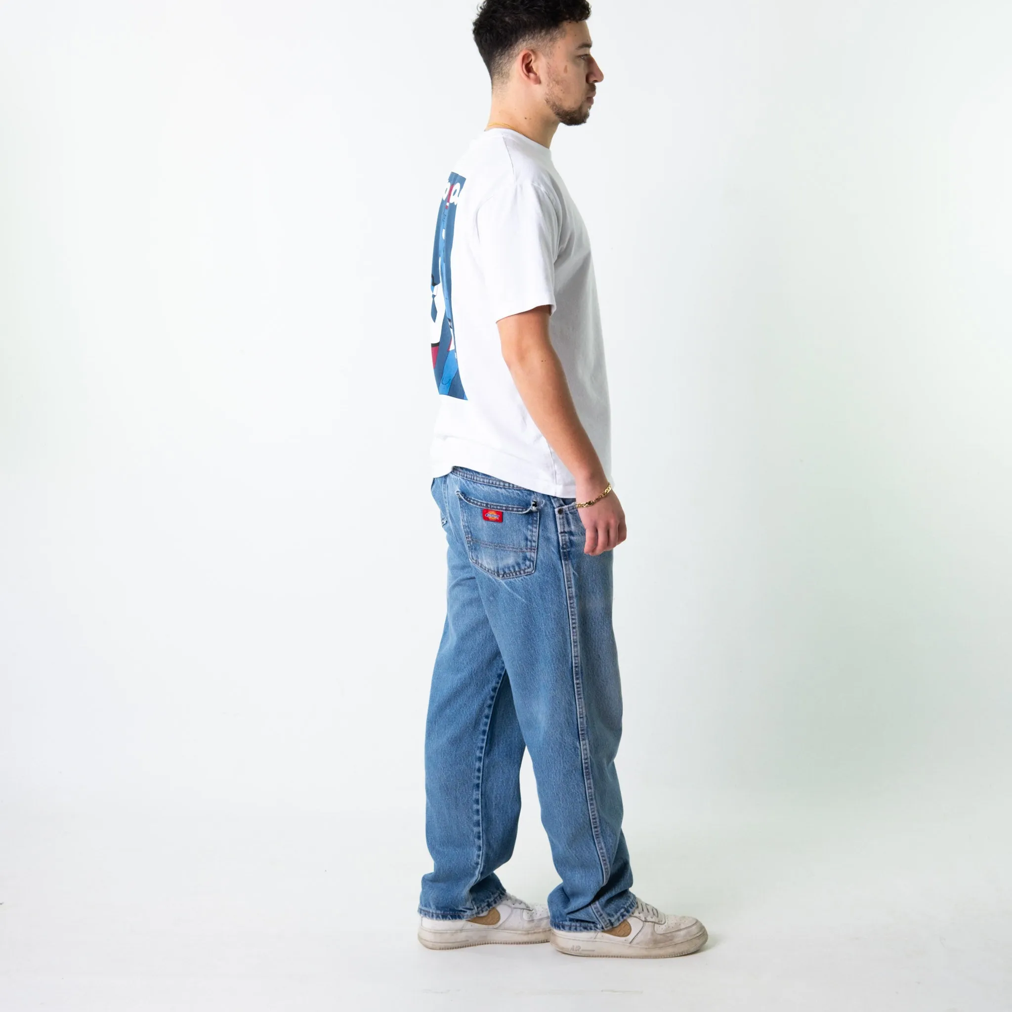 Blue Denim 90s Dickies  Cargo Skater Trousers Pants Jeans (38x30)