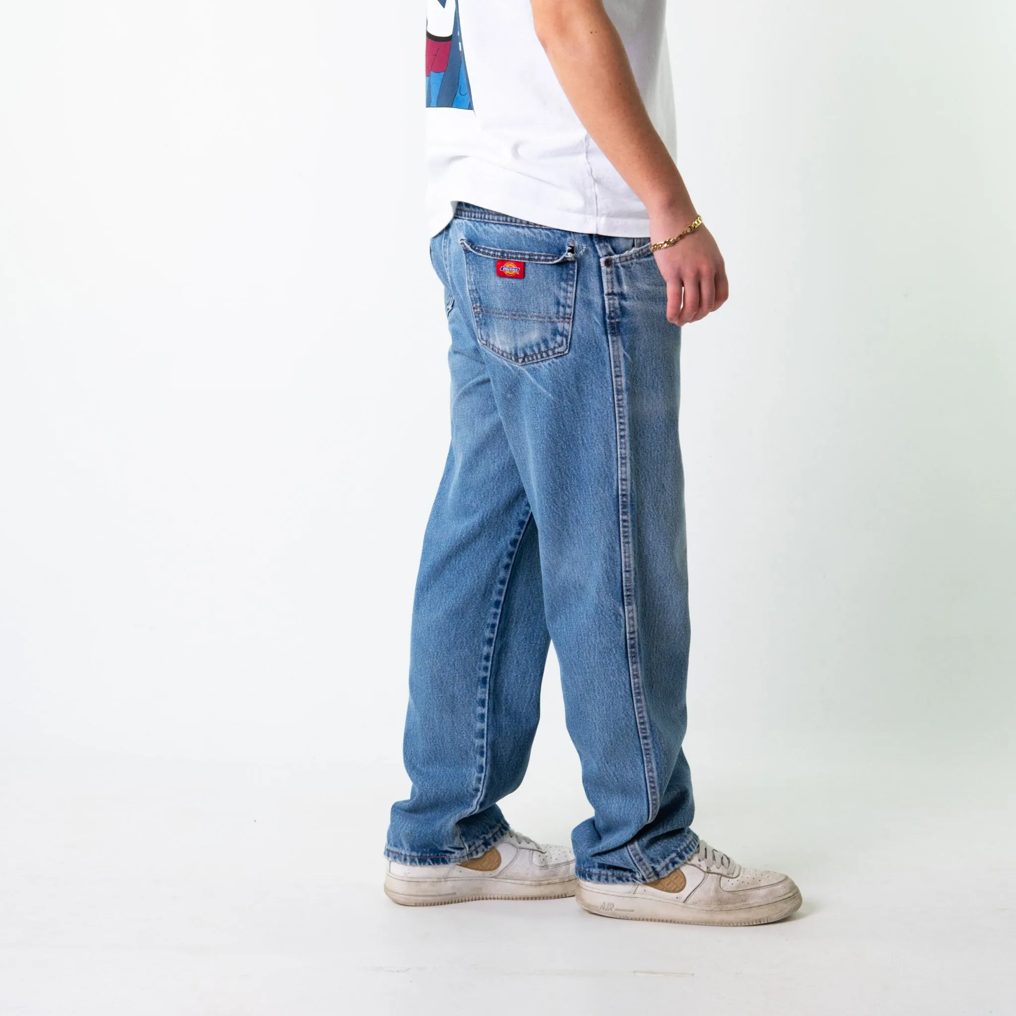 Blue Denim 90s Dickies  Cargo Skater Trousers Pants Jeans (38x30)