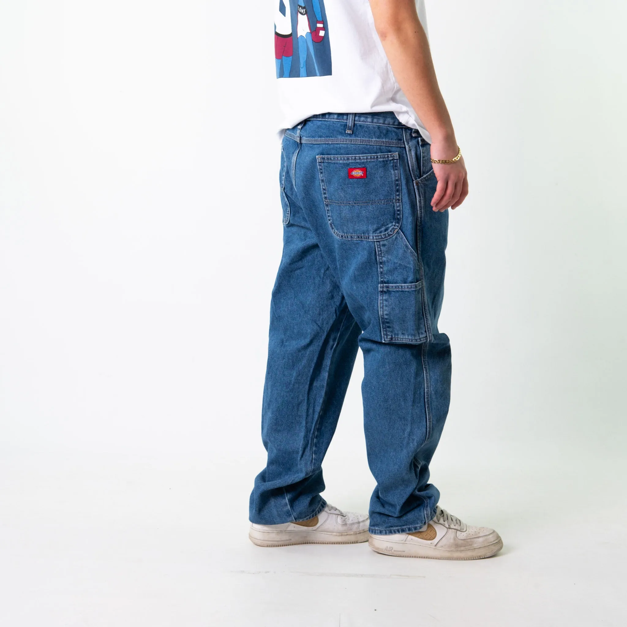 Blue Denim 90s Dickies  Cargo Skater Trousers Pants Jeans (38x32)