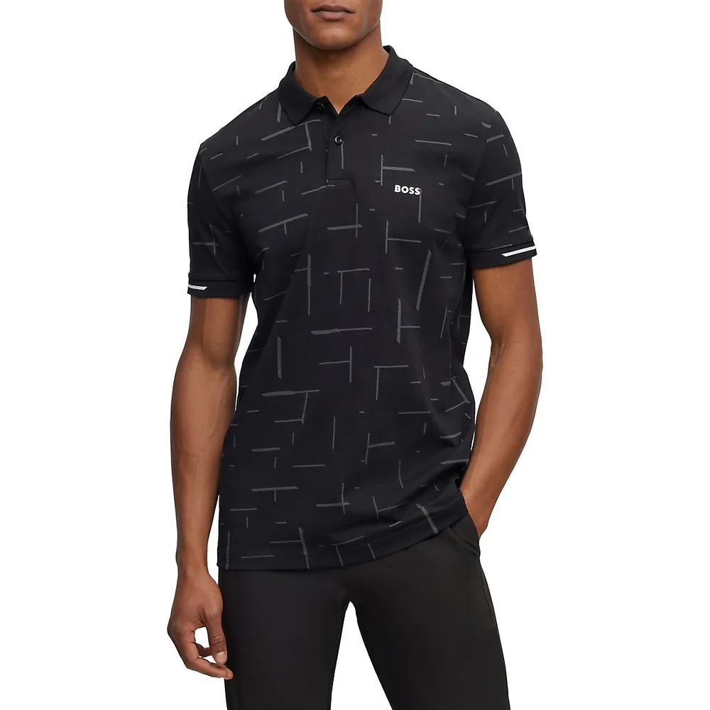 BOSS Tonal-Print Polo Shirt