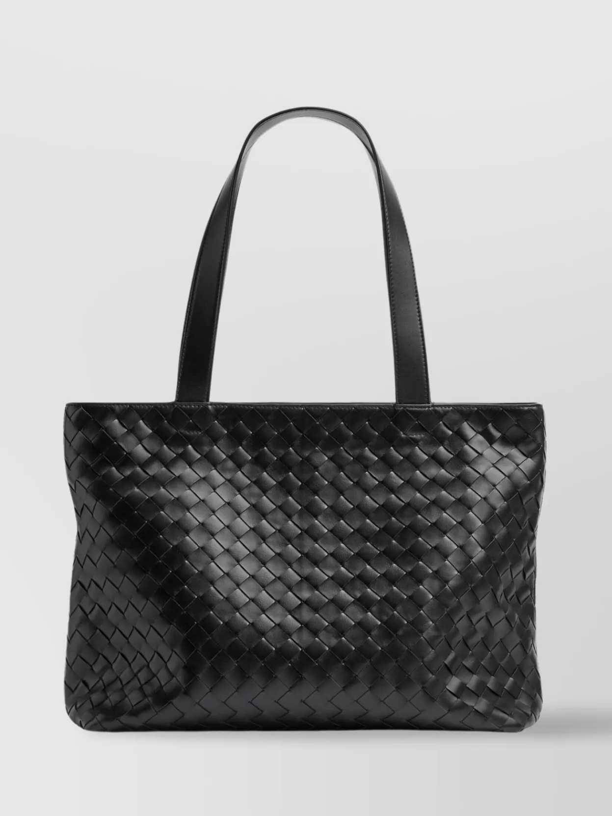 Bottega Veneta   Small woven tote bag with zipper