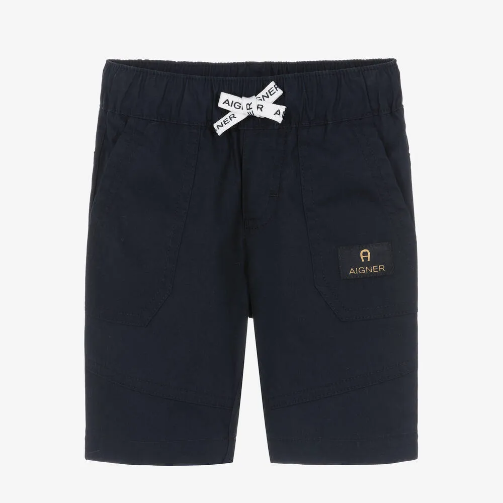 Boys Blue Cotton Shorts