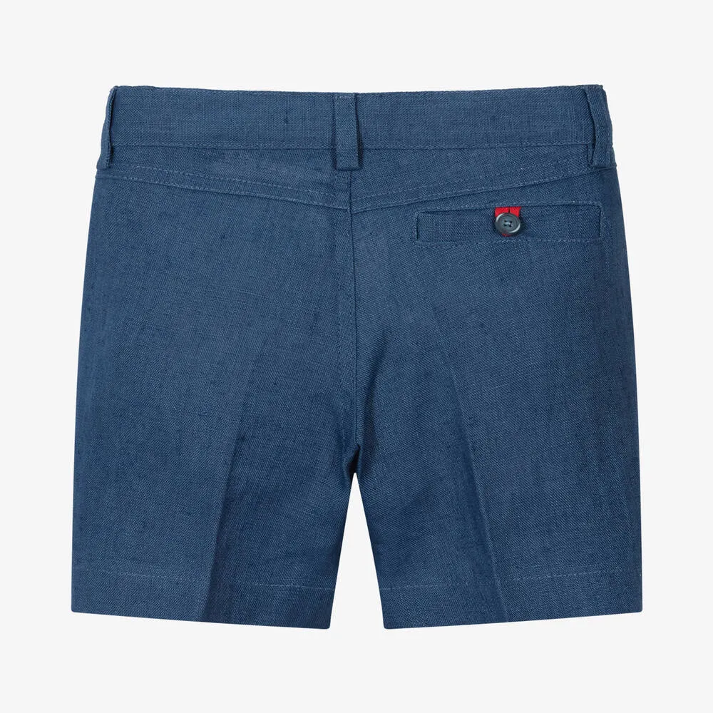 Boys Blue Linen Shorts