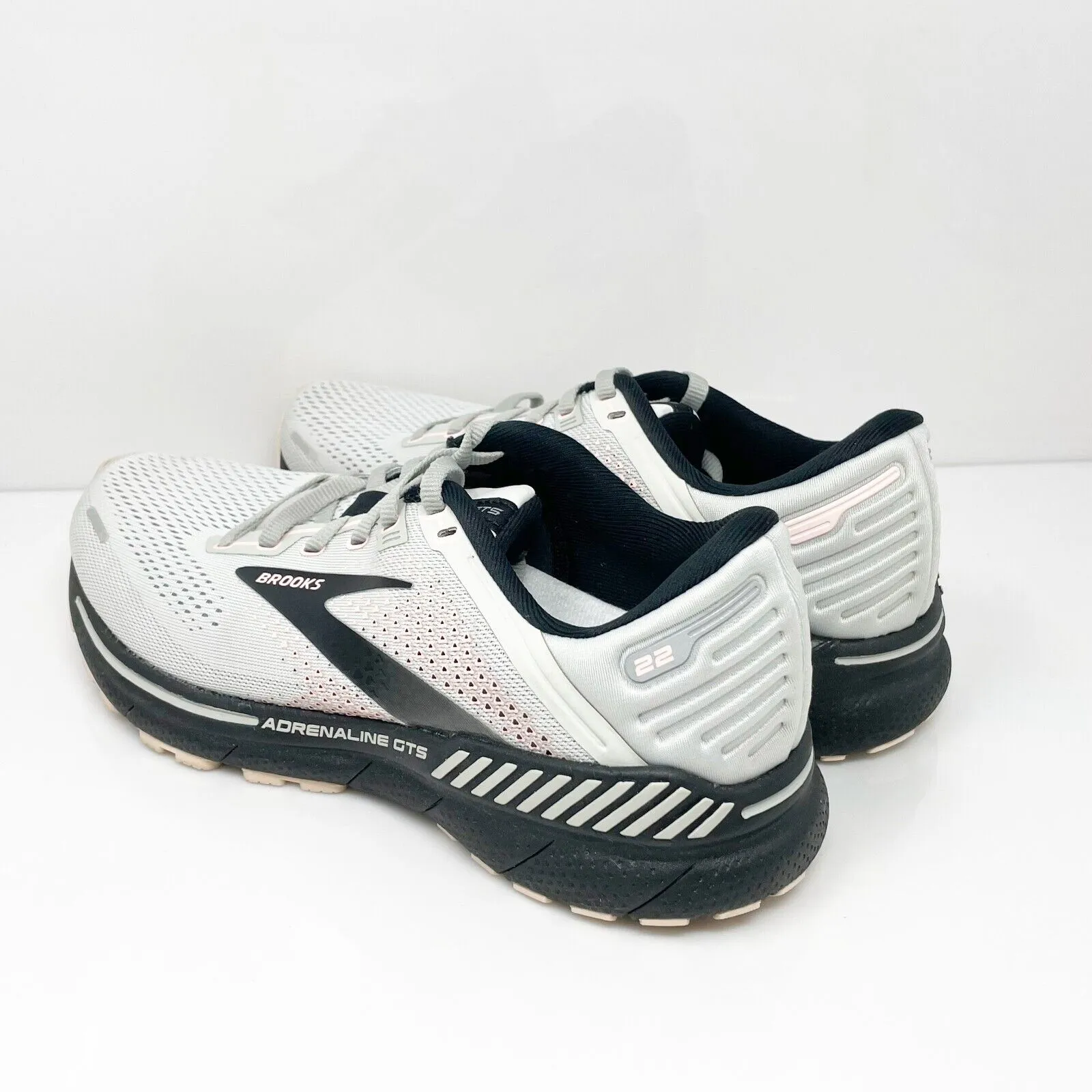 Brooks Womens Adrenaline GTS 22 1203531B035 White Running Shoes Sneakers Sz 9 B