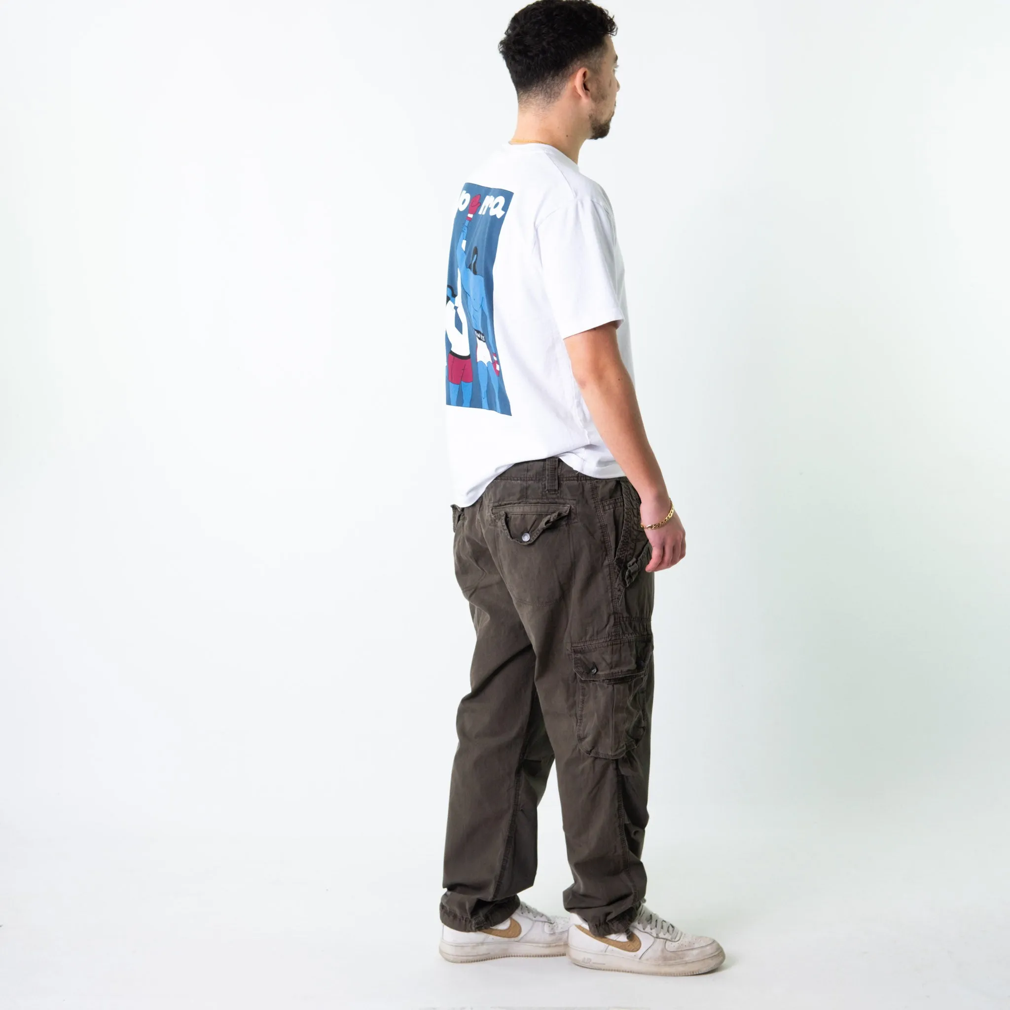 Brown 90s Baggy Hip Hop  Cargo Skater Trousers Pants Jeans (38x30)