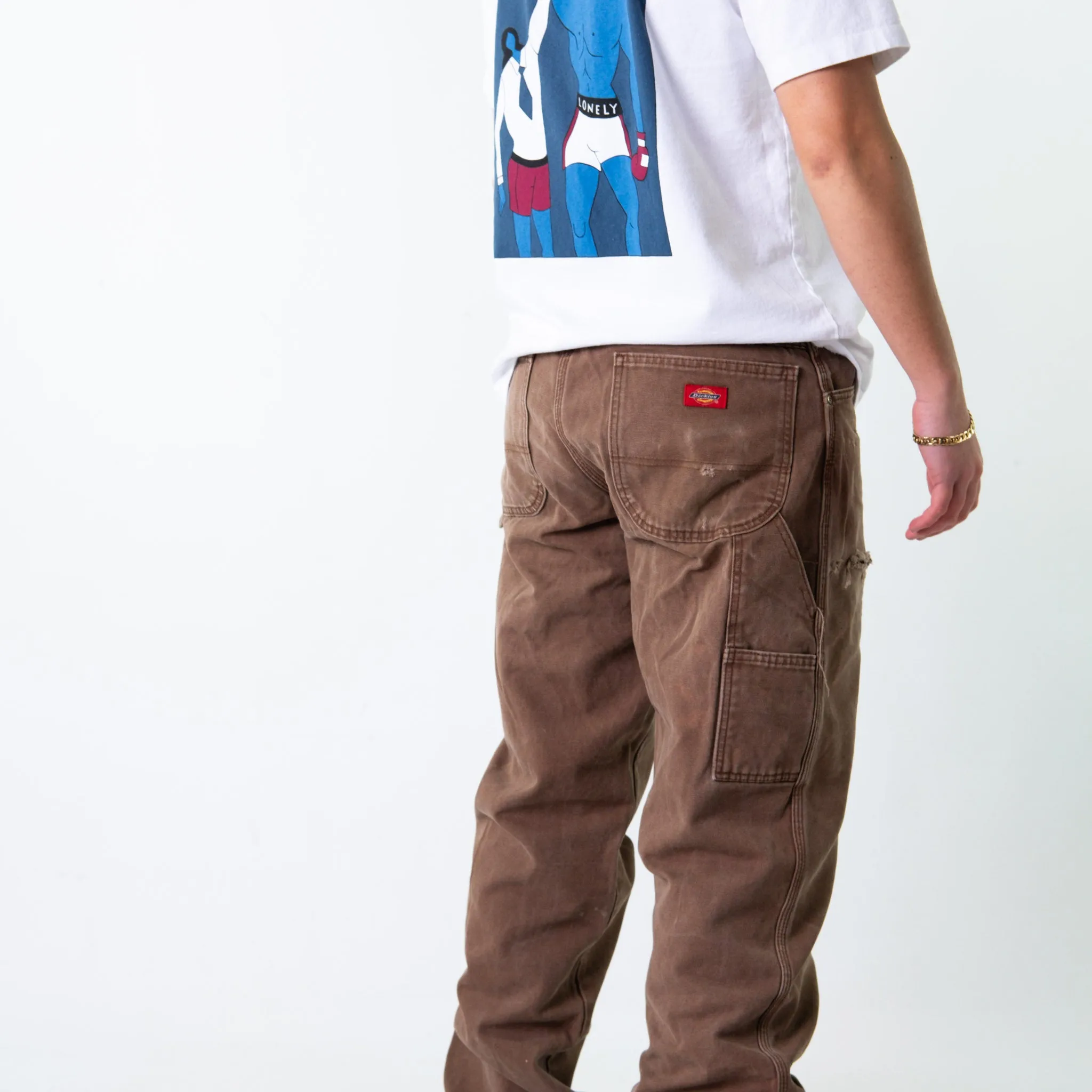 Brown 90s Dickies  Cargo Skater Trousers Pants Jeans (34x36)