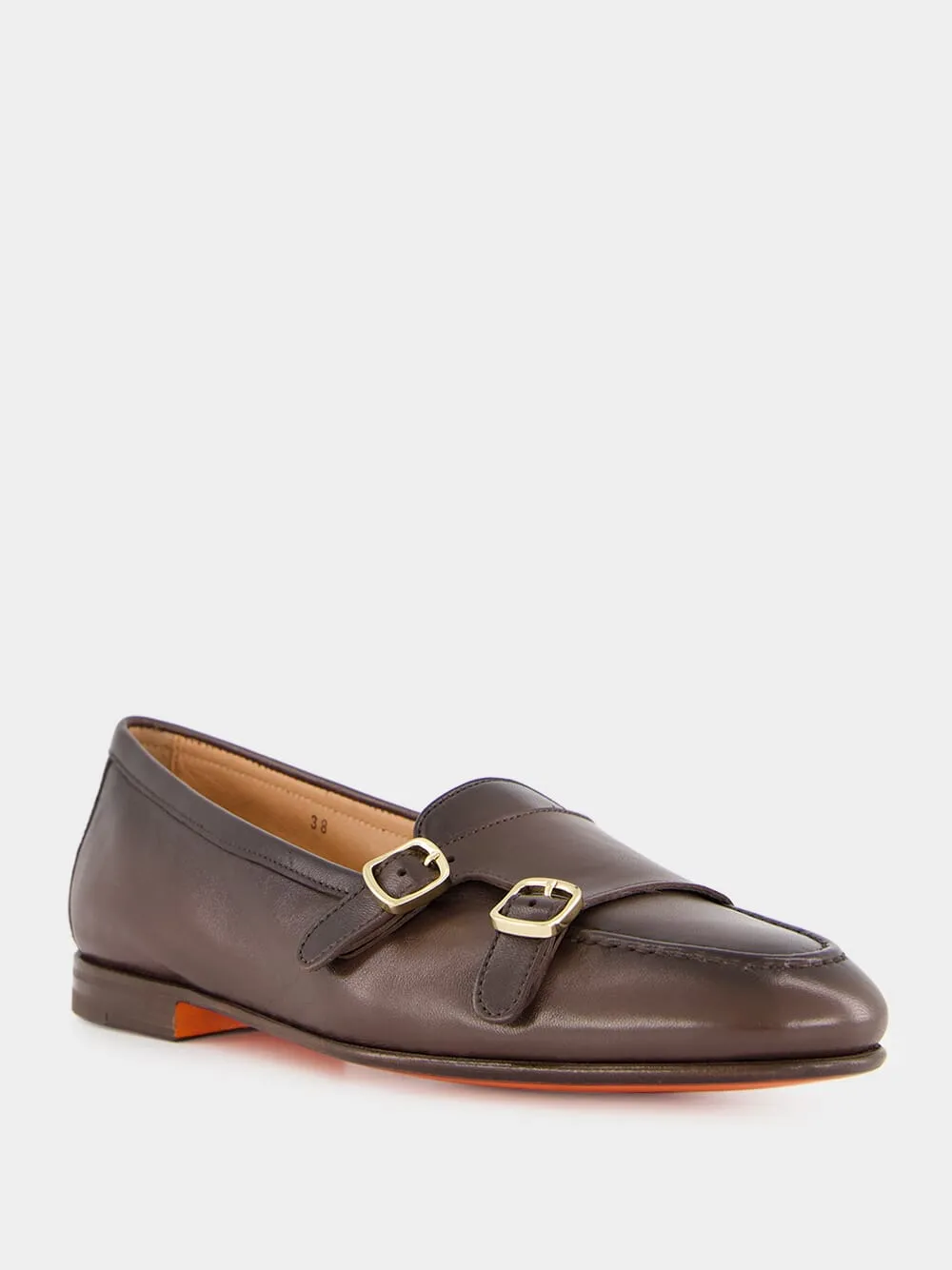 Brown Double Monk Loafers