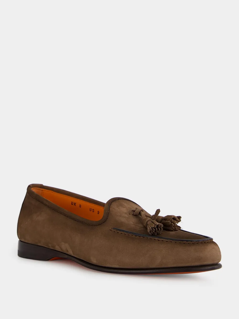 Brown Nubuck Andrea Tassel Loafers