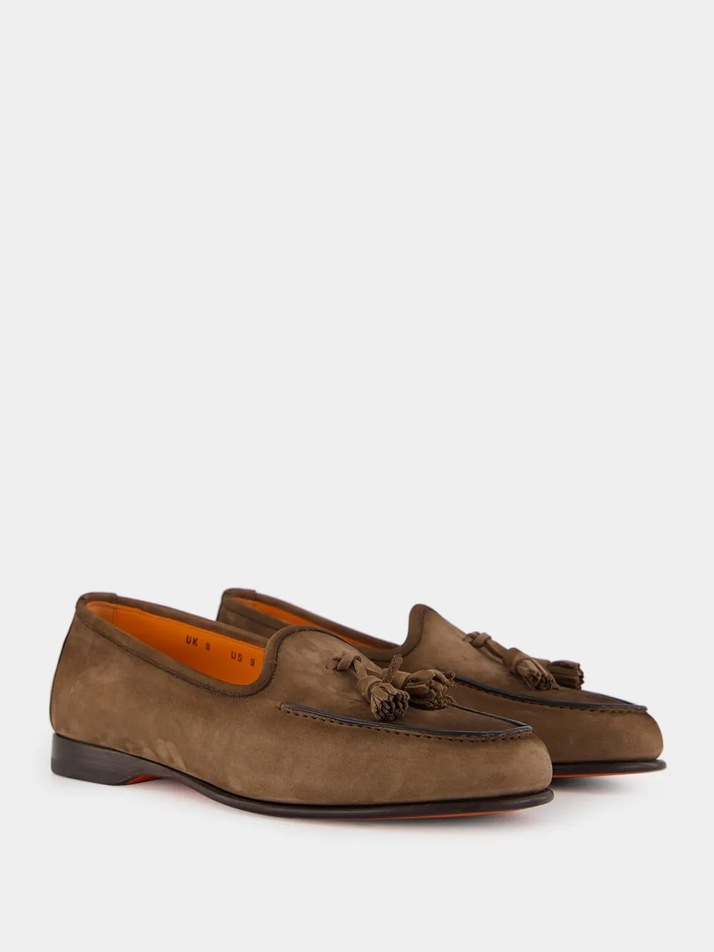 Brown Nubuck Andrea Tassel Loafers