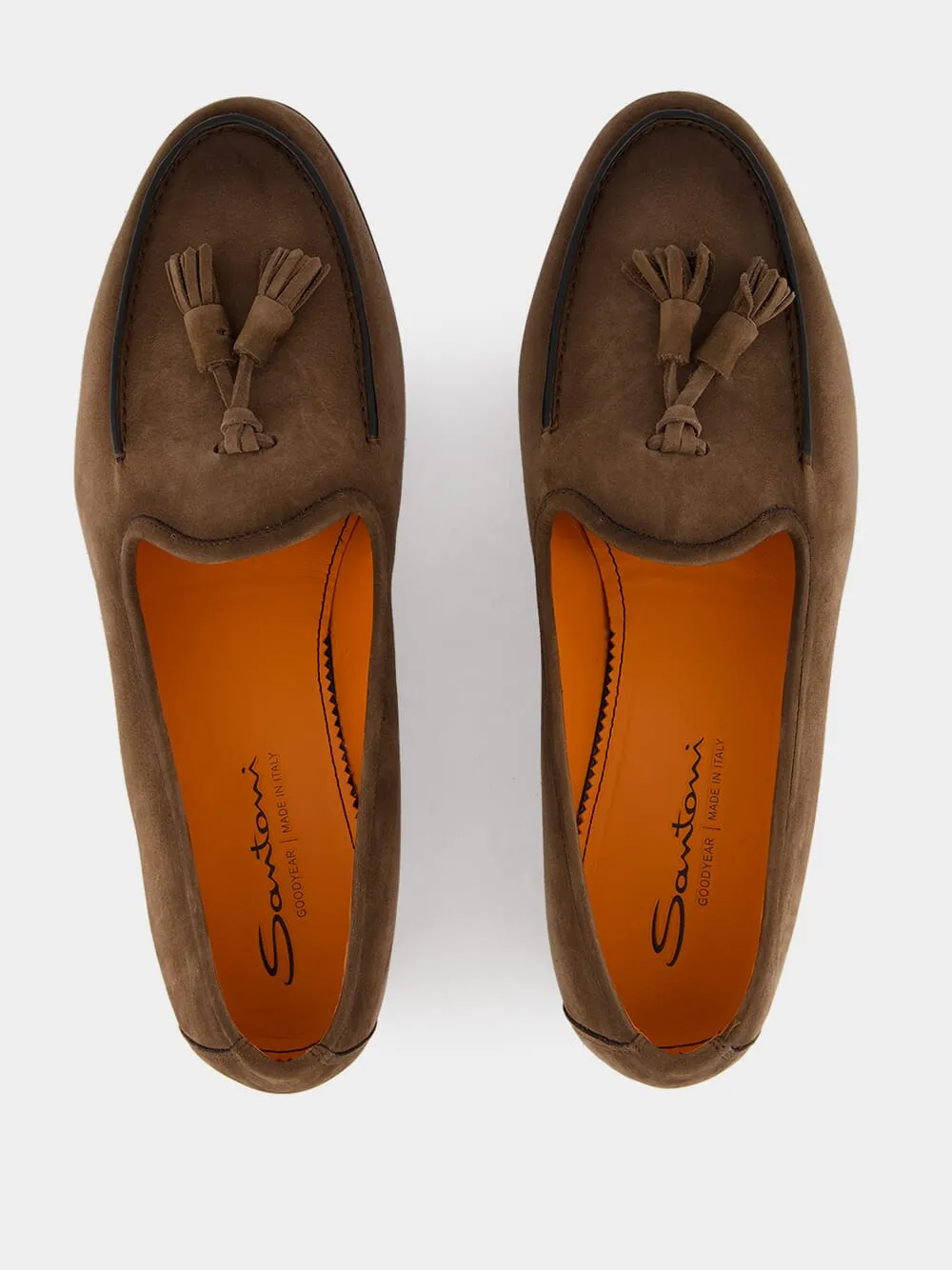 Brown Nubuck Andrea Tassel Loafers