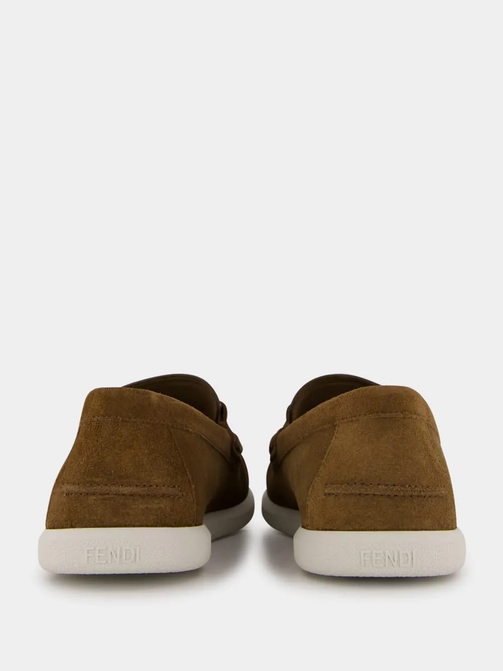 Brown O'Lock Light Suede Loafers